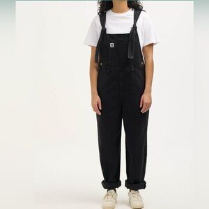 Lucy & Yak Easton Dungaree ORGANIC DENIM - Washed Black